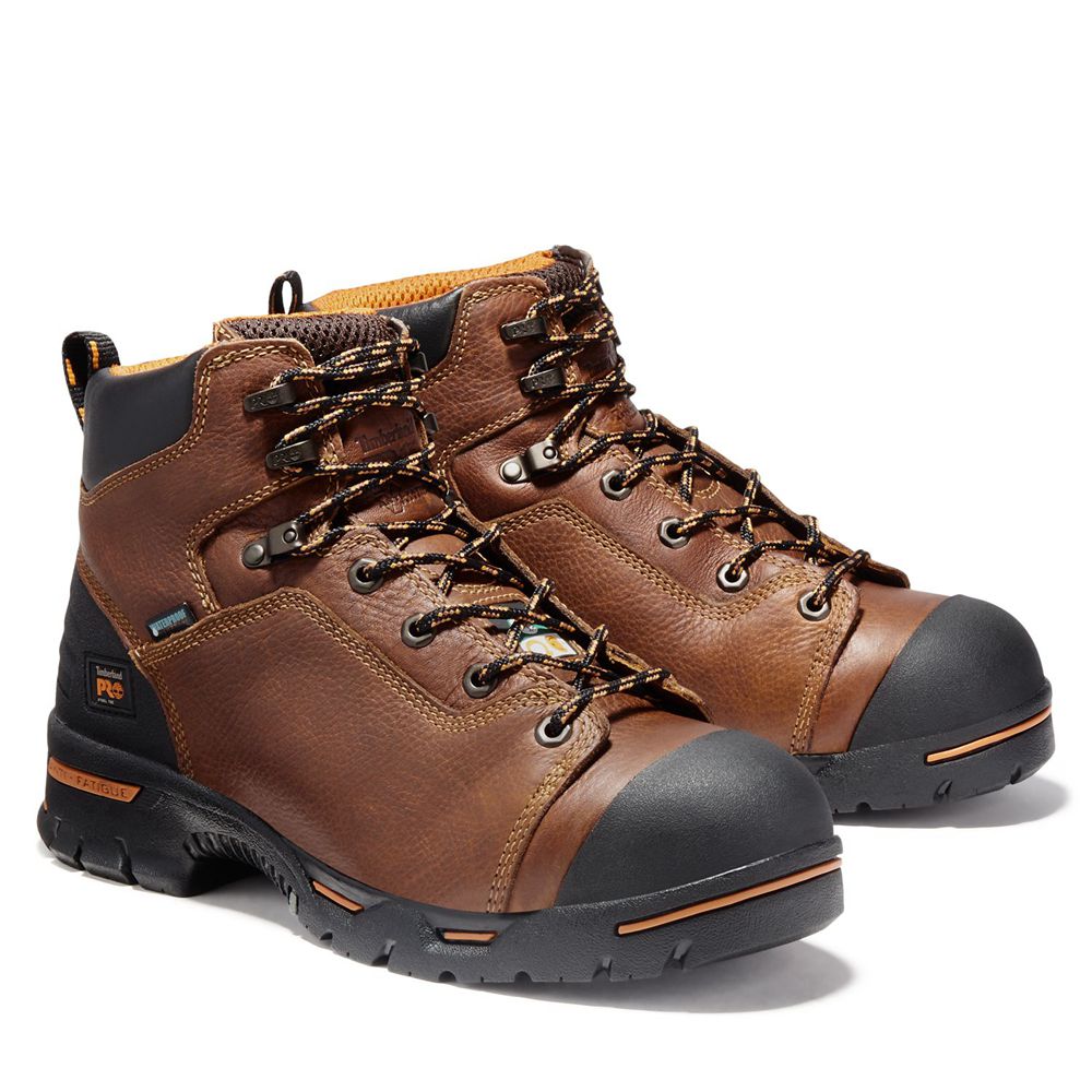 Timberland Mens Work Boots PRO® Endurance 6\" Steel Toe - Brown/Black - India MR4895306